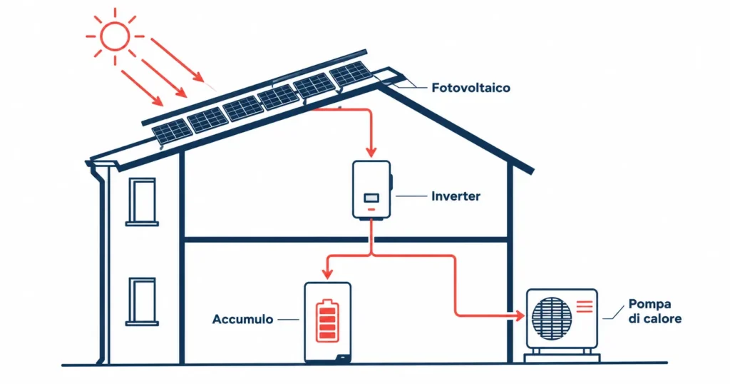 schema-sistema-integrato-pompa-calore-fotovoltaico-accumulo